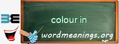 WordMeaning blackboard for colour in